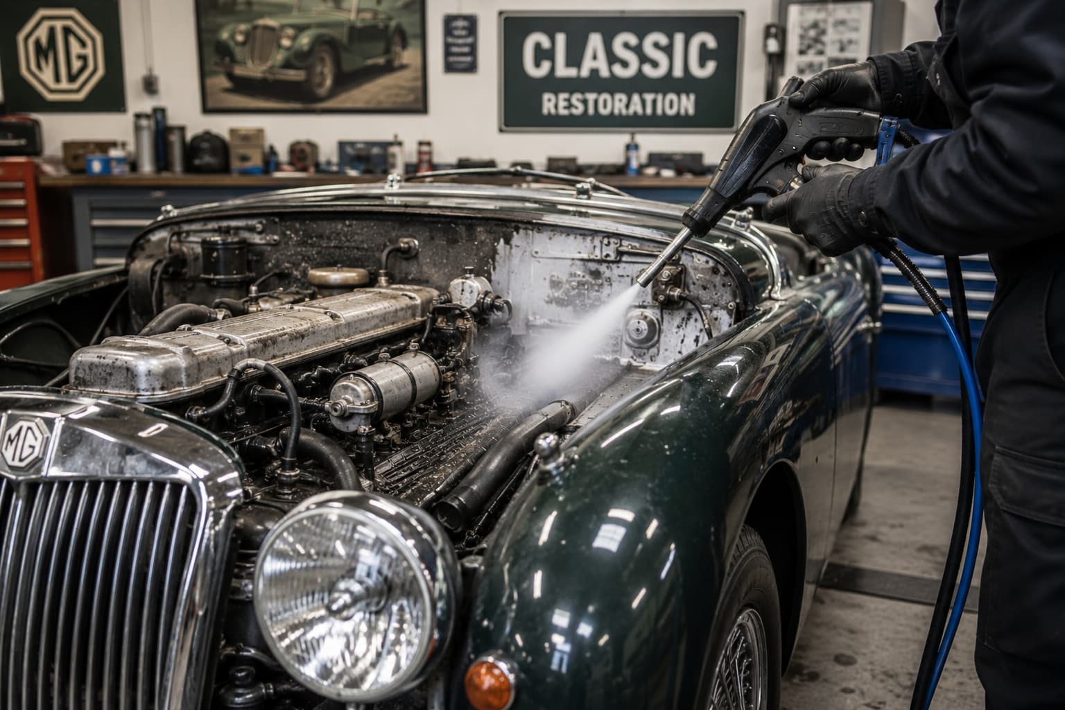 Warum Trockeneisstrahlen ideal für Oldtimer ist